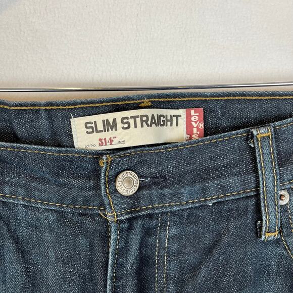 VTG Levis Jeans Mens 38x30 Blue 514 Regular Straight Mid Rise Dark Wash Denim - Picture 2 of 11